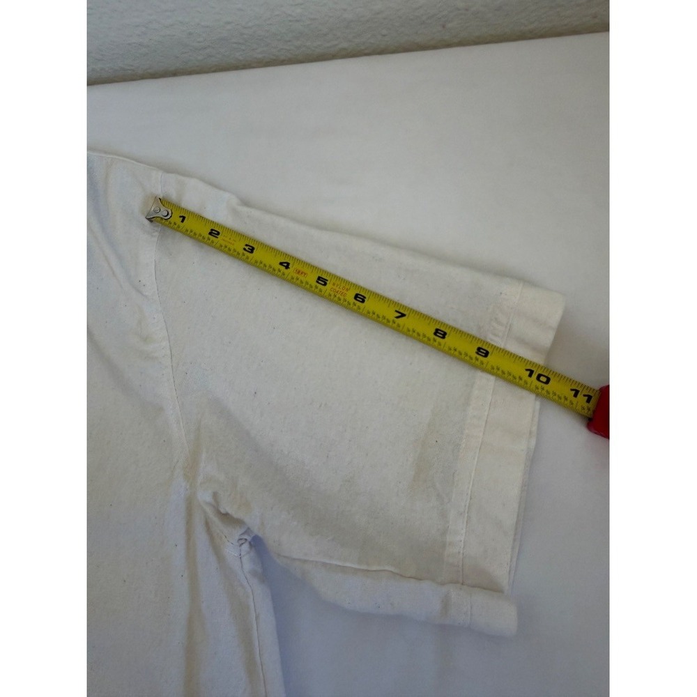 Mens Cream Embroidered Floral Mexican Guayabera Shirt Snap Button Size L /G - Picture 14 of 14